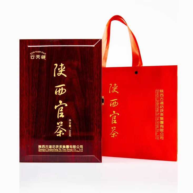 10 anni di tradizionale tè biologico fermentato Granuli di fiori d'oro pieni Set di tè nero boutique Scatola regalo Peso 0,5 kg